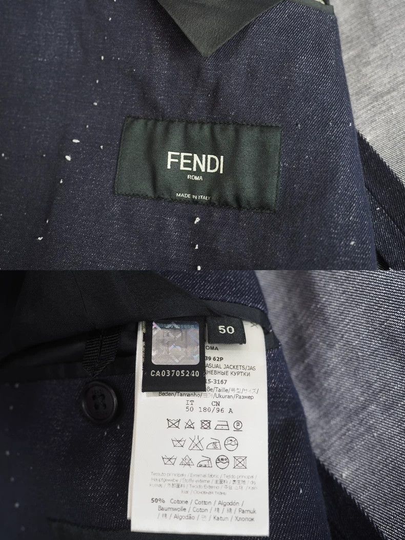 Fendi Fendi Dark Blue Embroidered Suit Jacket-dmc Size US L / EU 52-54 / 3 - 8 Thumbnail