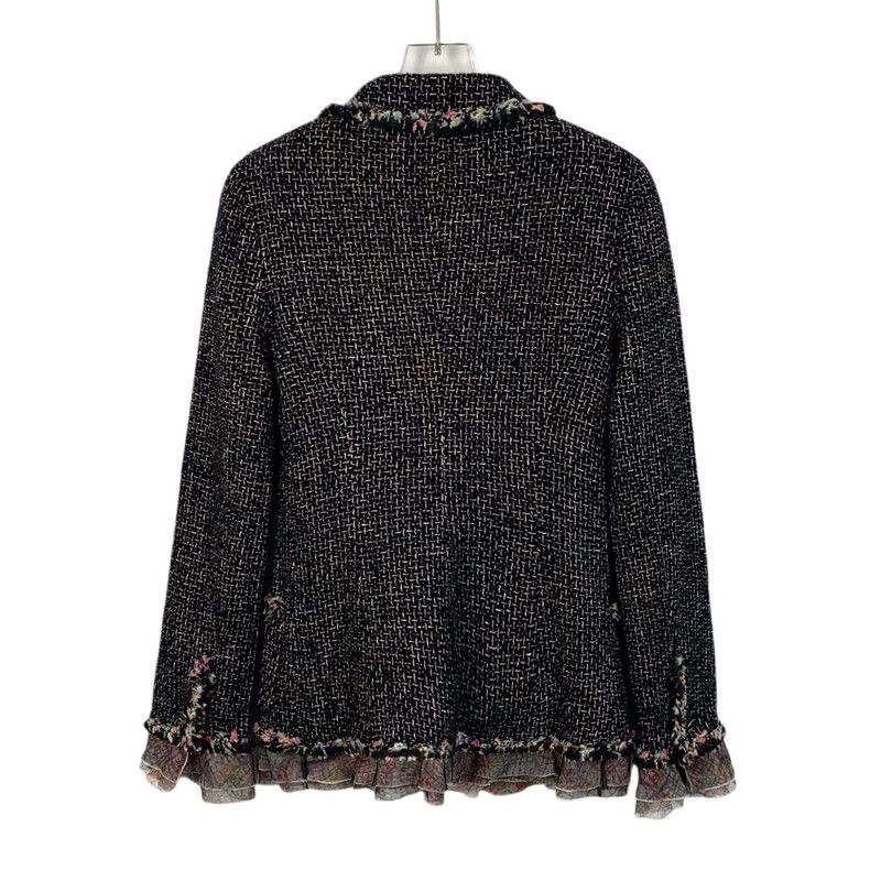 Chanel Chanel Black Tweed Lace Fringe Jacket-dmc Size US XS / EU 42 / 0 - 2 Thumbnail