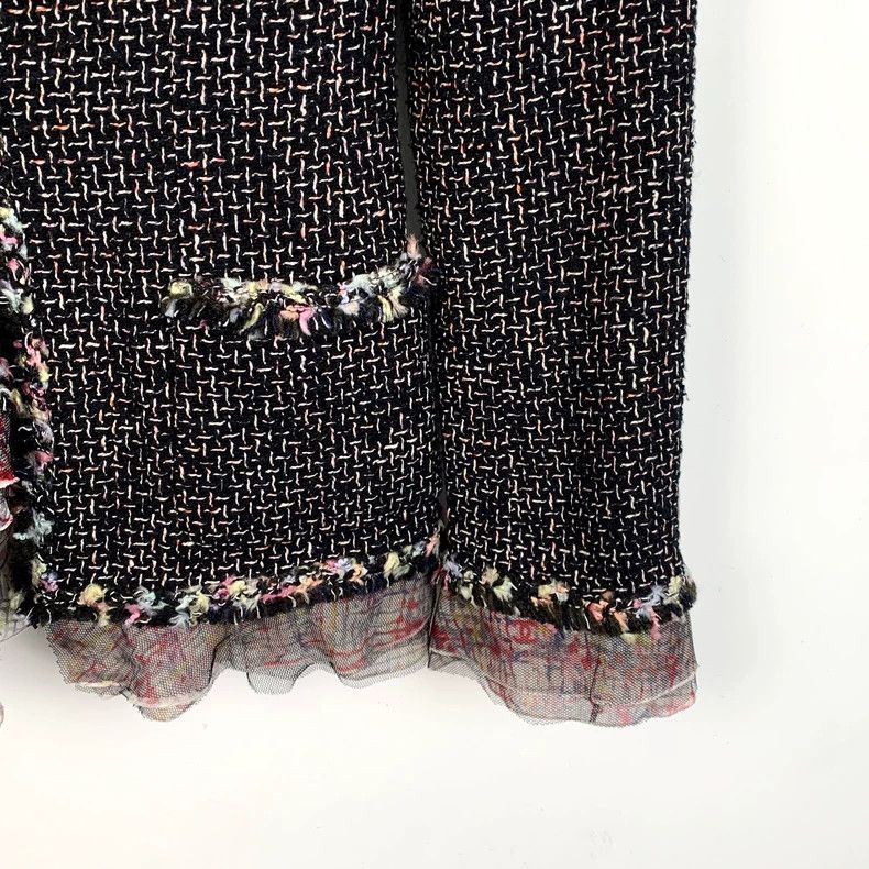 Chanel Chanel Black Tweed Lace Fringe Jacket-dmc Size US XS / EU 42 / 0 - 4 Thumbnail