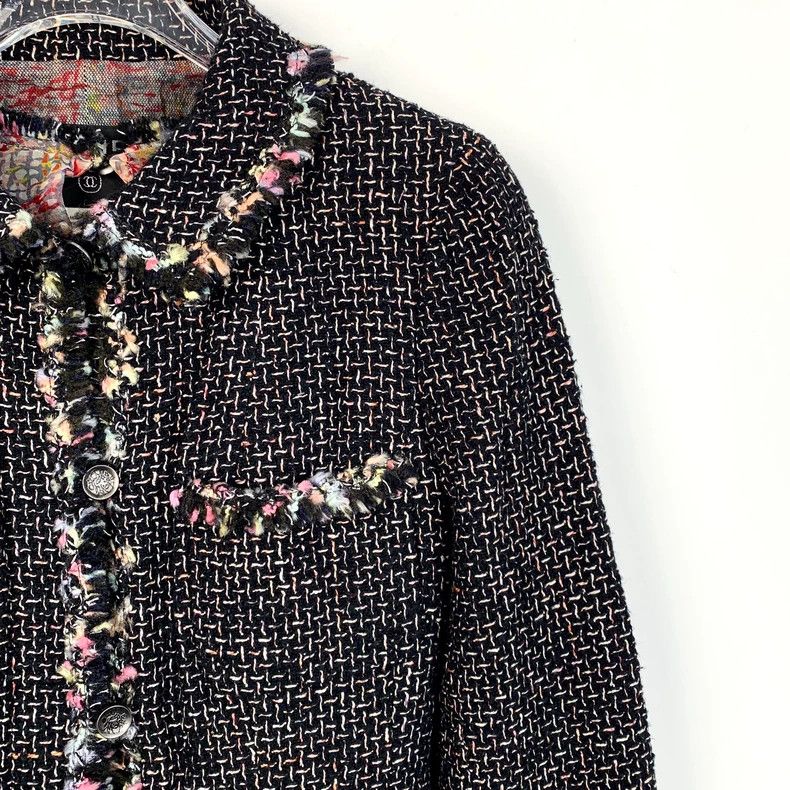 Chanel Chanel Black Tweed Lace Fringe Jacket-dmc Size US XS / EU 42 / 0 - 3 Thumbnail