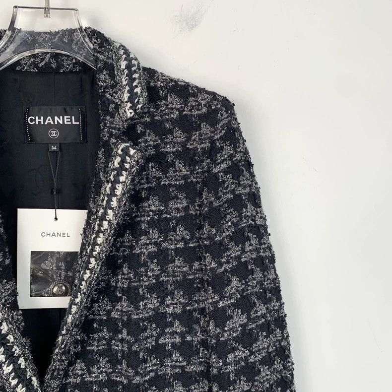 Chanel Chanel Black Houndstooth Wool Blazer-dmc Size US XXS / EU 40 - 3 Thumbnail