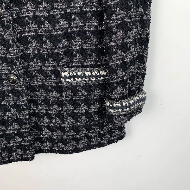 Chanel Chanel Black Houndstooth Wool Blazer-dmc Size US XXS / EU 40 - 4 Thumbnail