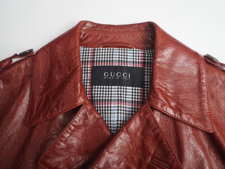 Gucci Gucci Double-Breasted Leather Jacket-dmc Size US M / EU 48-50 / 2 - 3 Thumbnail