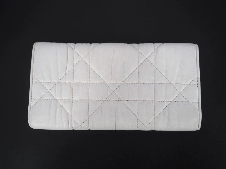 Dior Dior Cream Quilted Long Fold Wallet-dmc Size ONE SIZE - 2 Thumbnail