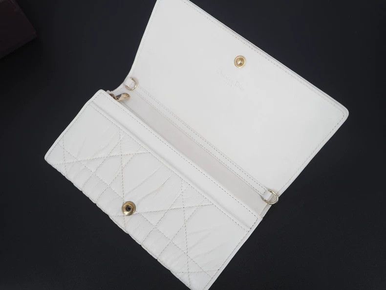 Dior Dior Cream Quilted Long Fold Wallet-dmc Size ONE SIZE - 3 Thumbnail