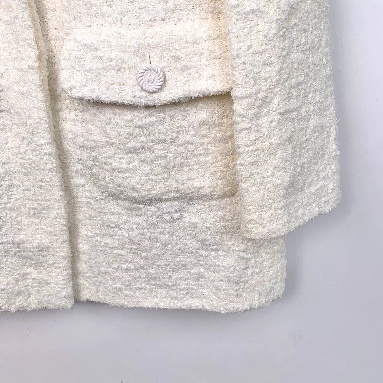 Chanel Chanel White Knit Tweed Jacket-dmc Size US XXS / EU 40 - 4 Thumbnail
