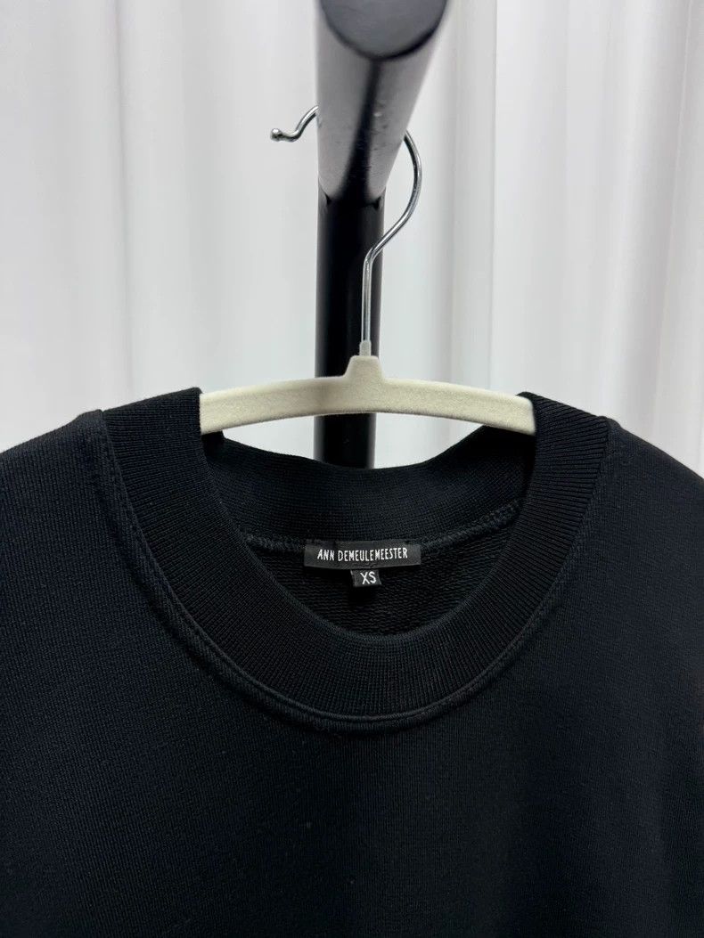 Ann Demeulemeester Black Oversized Sweatshirt with Mesh Sleeves-dmc Size US M / EU 48-50 / 2 - 5 Thumbnail