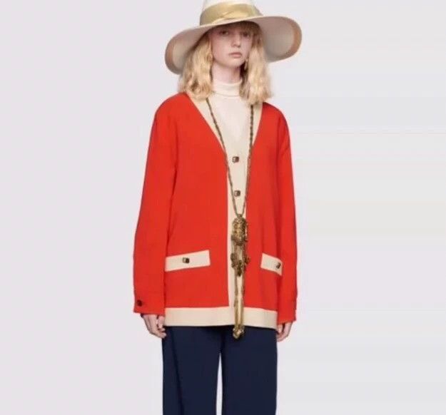 Gucci Gucci Red V-Neck Button-Up Cardigan-dmc Size US M / EU 48-50 / 2 - 9 Thumbnail