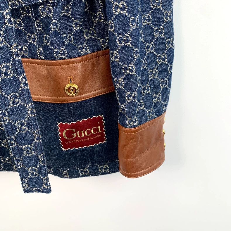 Gucci Gucci Logo Denim Long Sleeve Jacket-dmc Size US S / EU 44-46 / 1 - 4 Thumbnail