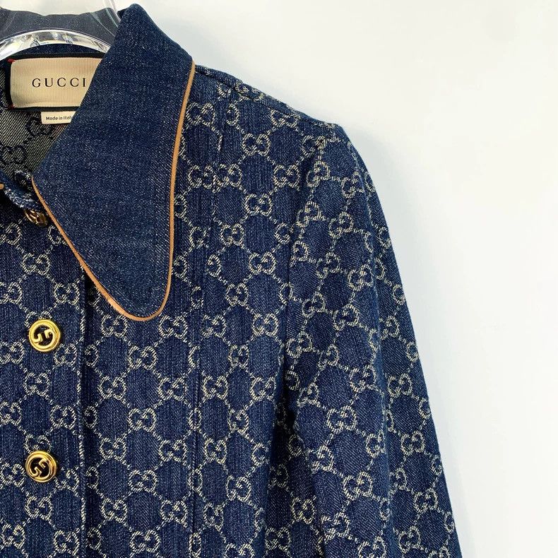 Gucci Gucci Logo Denim Long Sleeve Jacket-dmc Size US S / EU 44-46 / 1 - 3 Thumbnail