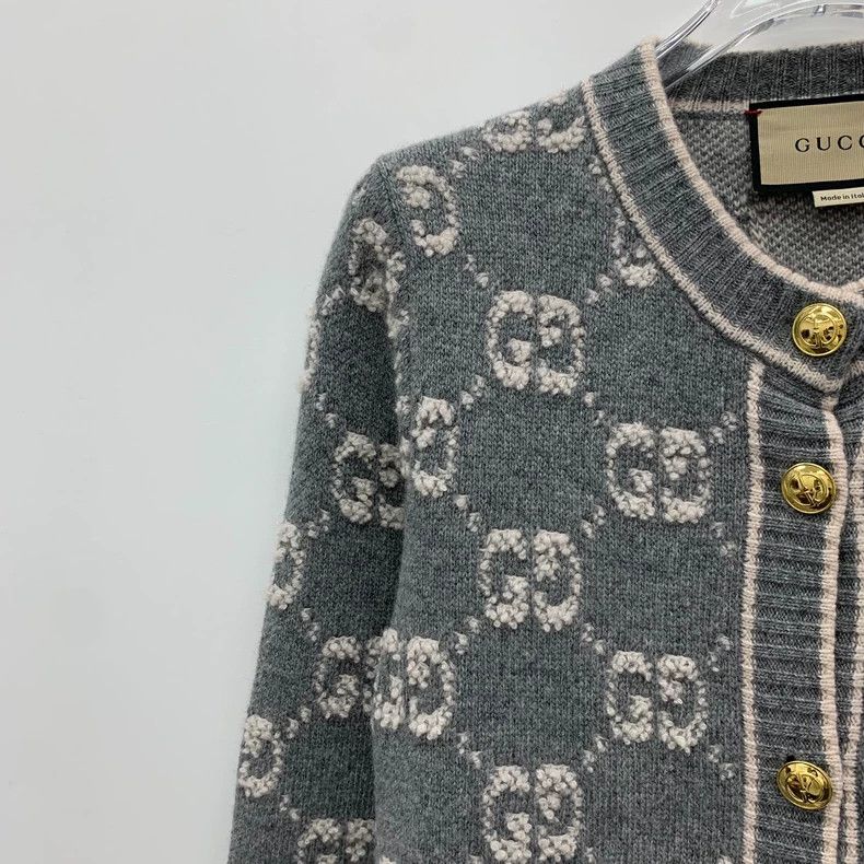 Gucci Grey Logo Knit Cardigan Sweater-dmc Size US M / EU 48-50 / 2 - 3 Thumbnail