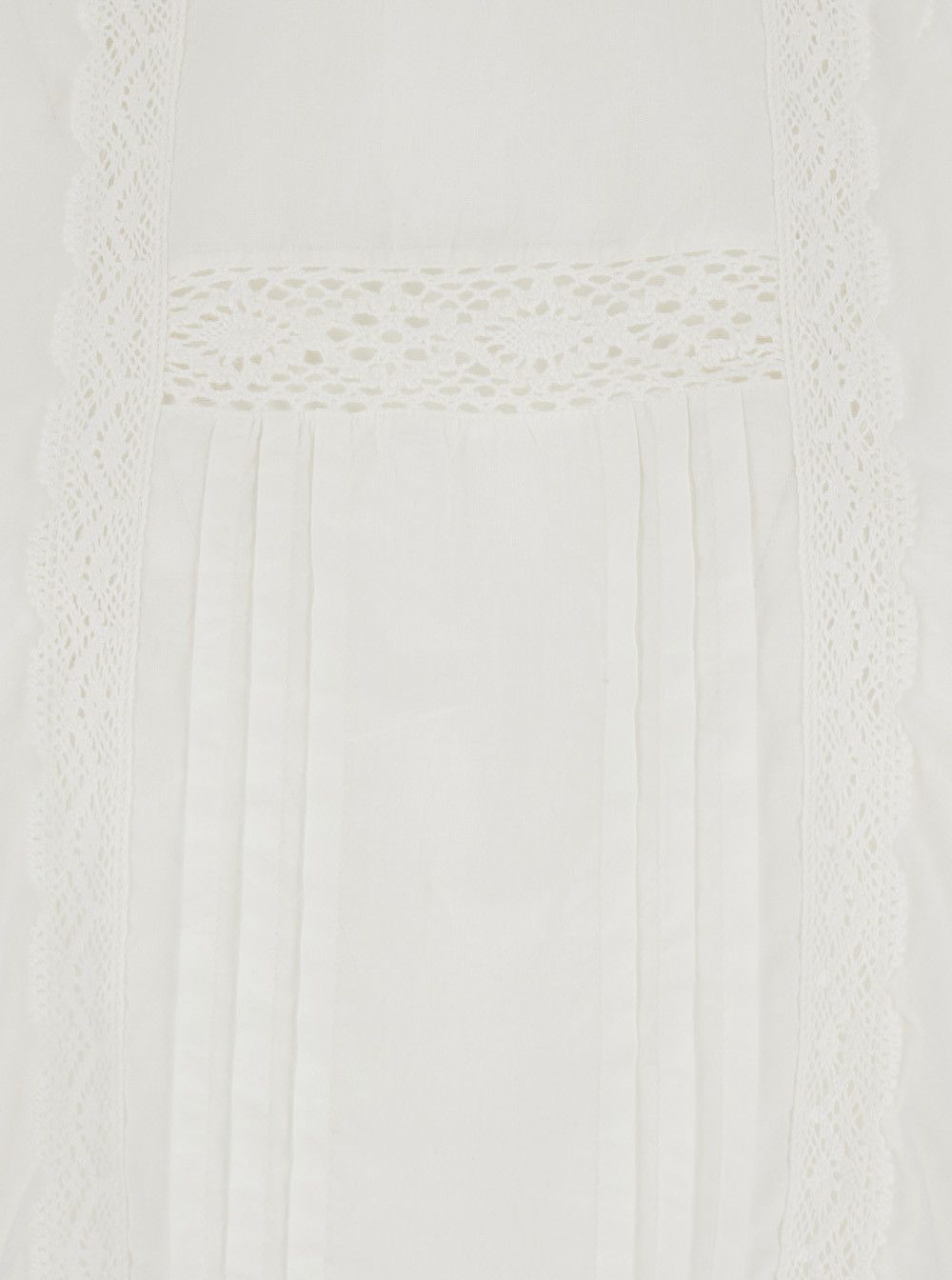 TWINSET White Sweater with Mock Neck and Embroidered Details in Cotton Woman Size M / US 6-8 / IT 42-44 - 3 Thumbnail