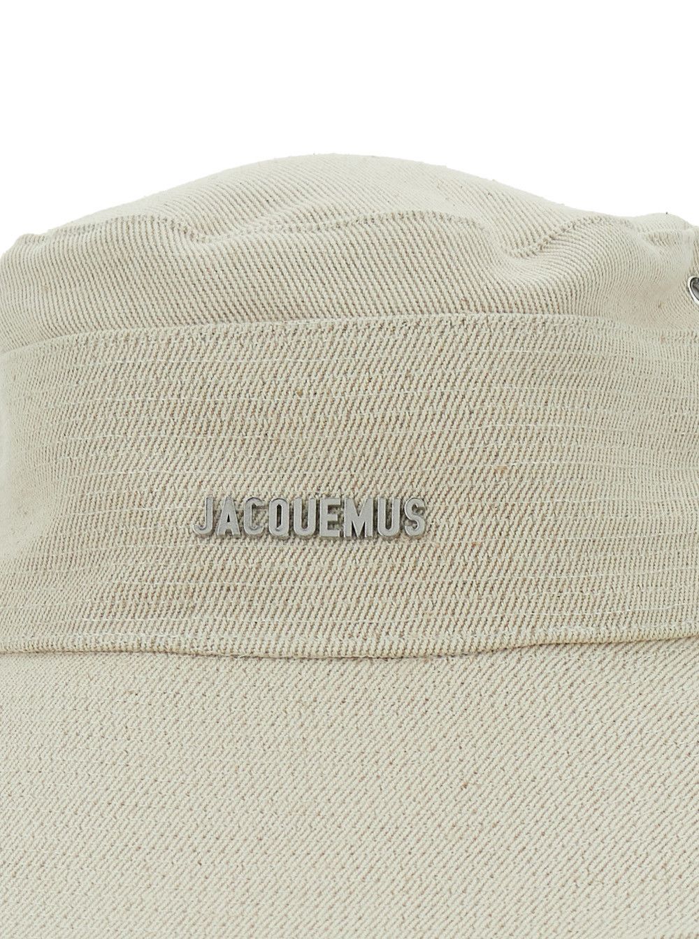 Jacquemus 'Le Bob De-Nimes' White Bucket Hat with Logo Lettering on the Front and Adjustable Strap in Linen and Cotton Man Size ONE SIZE - 3 Thumbnail