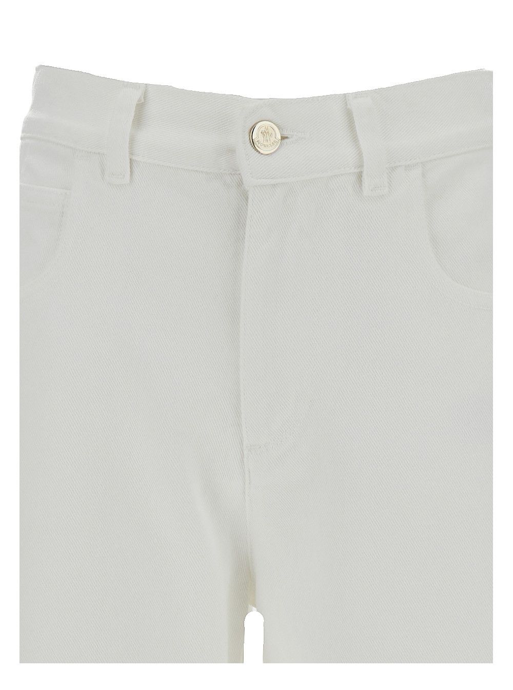 Moncler Crop High Waist White Jeans in Cotton Woman Size 28" / US 6 / IT 42 - 3 Thumbnail