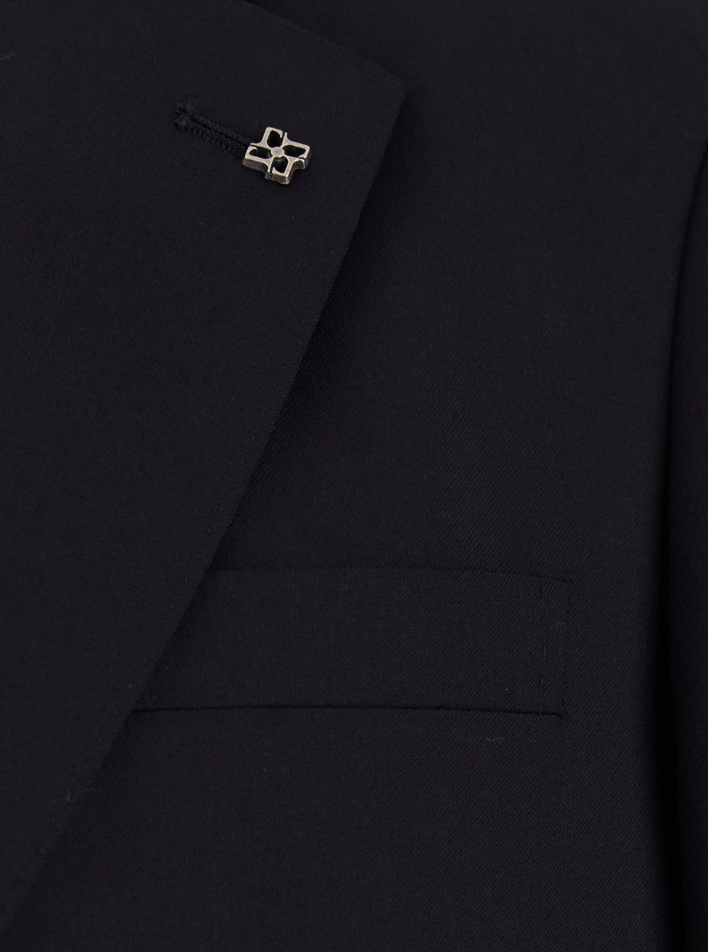 Tagliatore Blue Single-Breasted Suit with Notched Revers and Brooch Detail on the Front in Wool Man Size US M / EU 48-50 / 2 - 3 Thumbnail