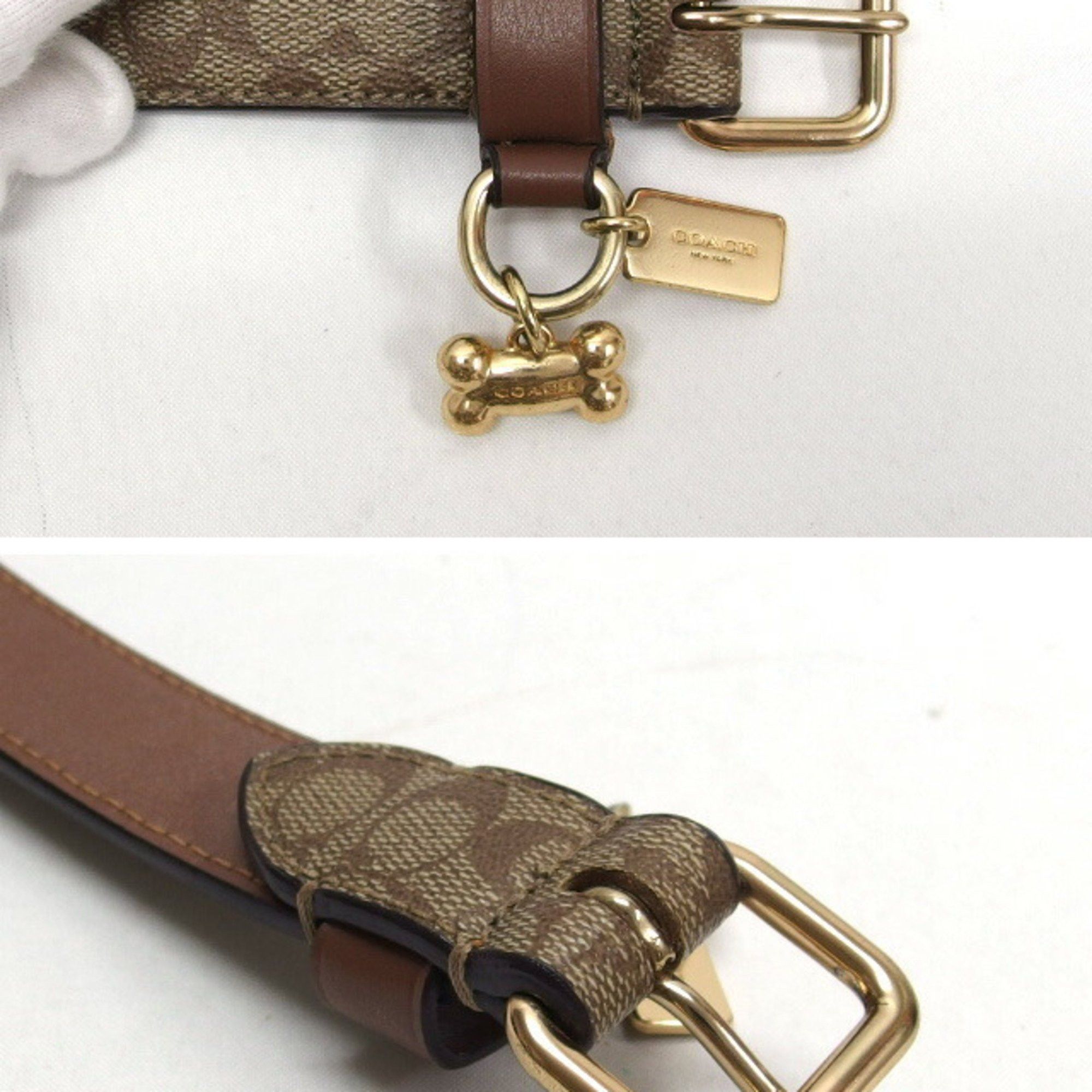 Coach Coach Signature Pet Choker Beige x Brown Size ONE SIZE - 5 Thumbnail