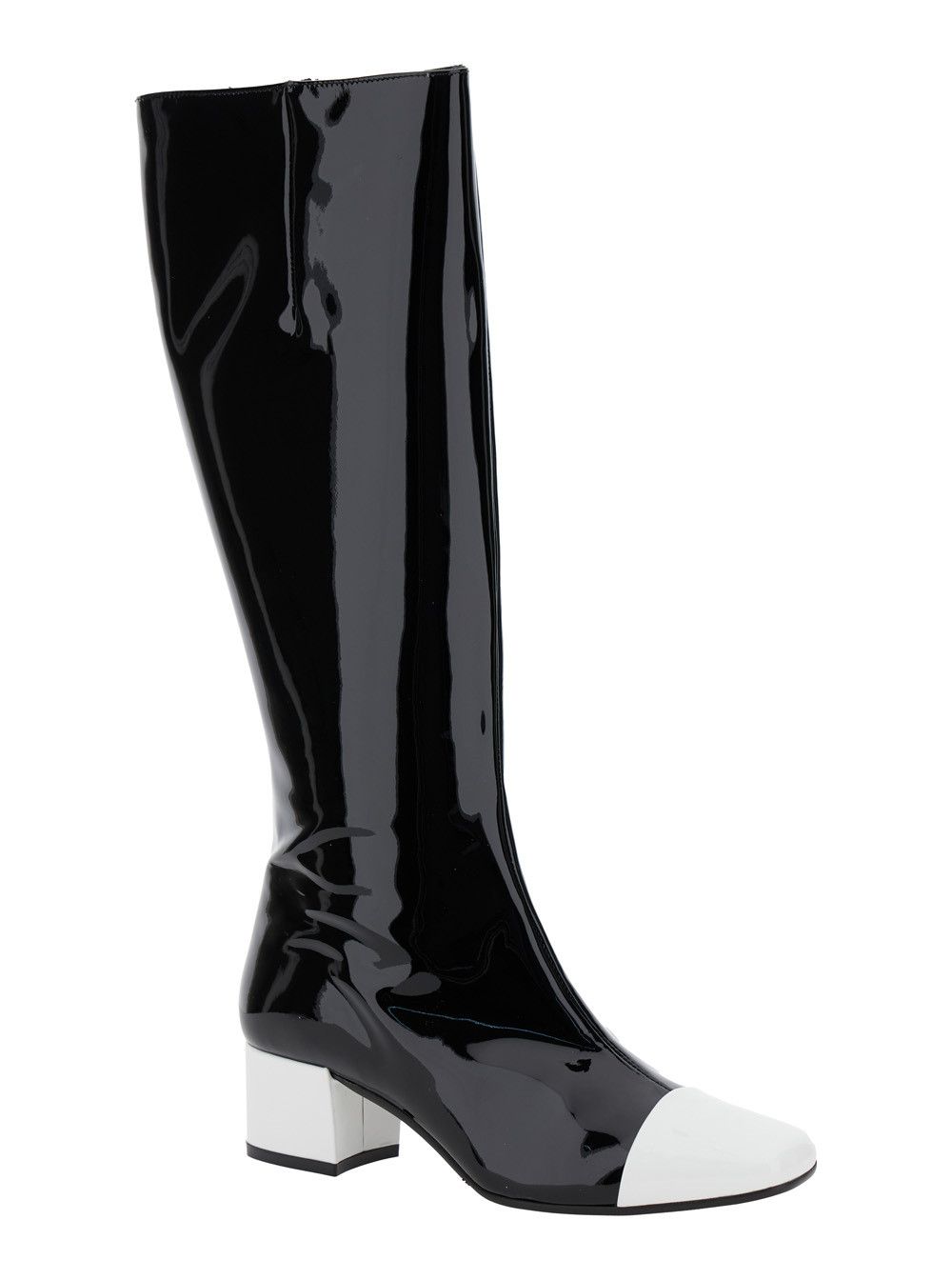 Carel Paris 'Malaga' Black Boots with Contrasting Toe in Patent Leather Woman Size US 7.5 / IT 37.5 - 2 Thumbnail