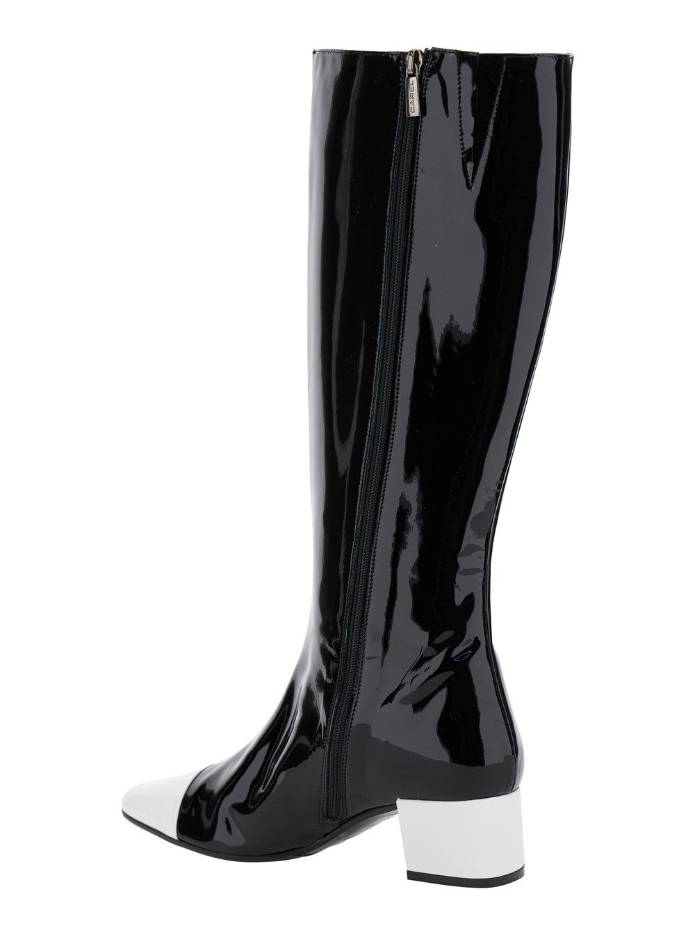 Carel Paris 'Malaga' Black Boots with Contrasting Toe in Patent Leather Woman Size US 7.5 / IT 37.5 - 3 Thumbnail