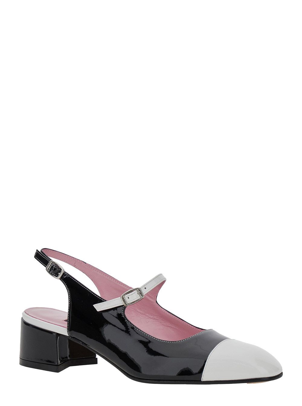 Carel Paris 'Ischia' Black Slingback Pumps with Adjustable Strap in Patent Leather Woman Size US 7.5 / IT 37.5 - 2 Thumbnail