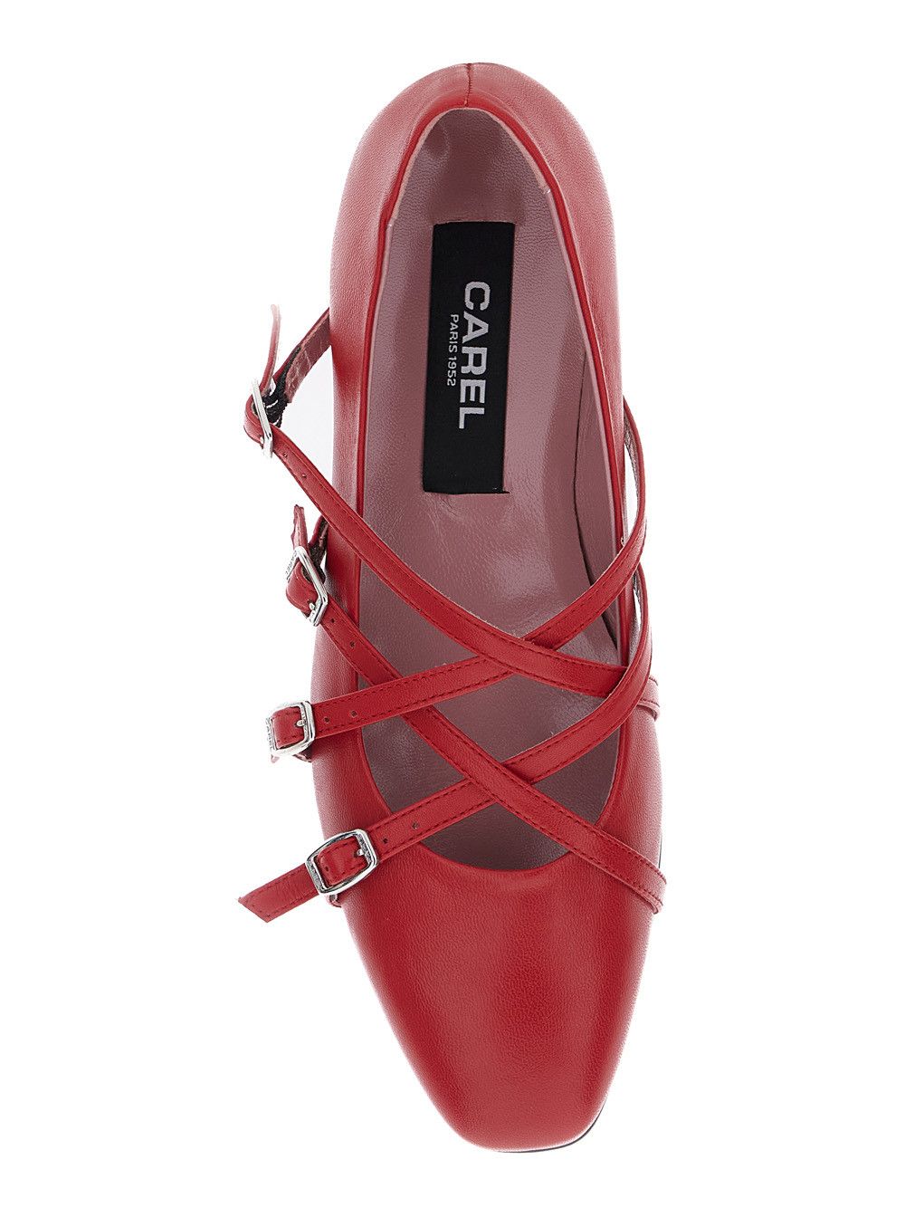Carel Paris 'Eloise' Red Ballet Shoes with Criss-Crossed Adjustable Straps in Leather Woman Size US 6 / IT 36 - 4 Thumbnail
