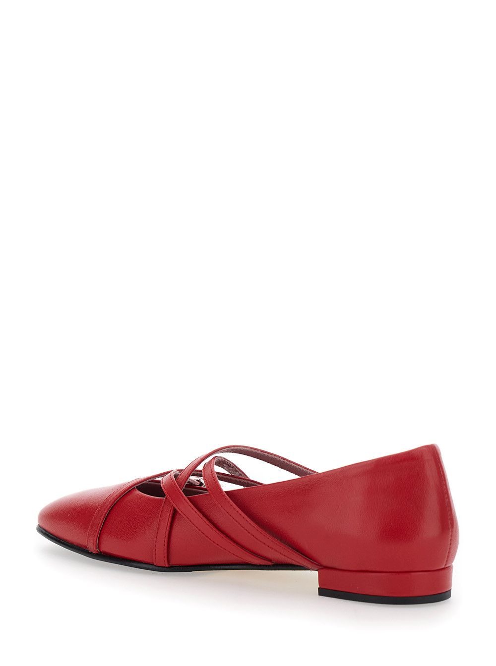 Carel Paris 'Eloise' Red Ballet Shoes with Criss-Crossed Adjustable Straps in Leather Woman Size US 6 / IT 36 - 3 Thumbnail