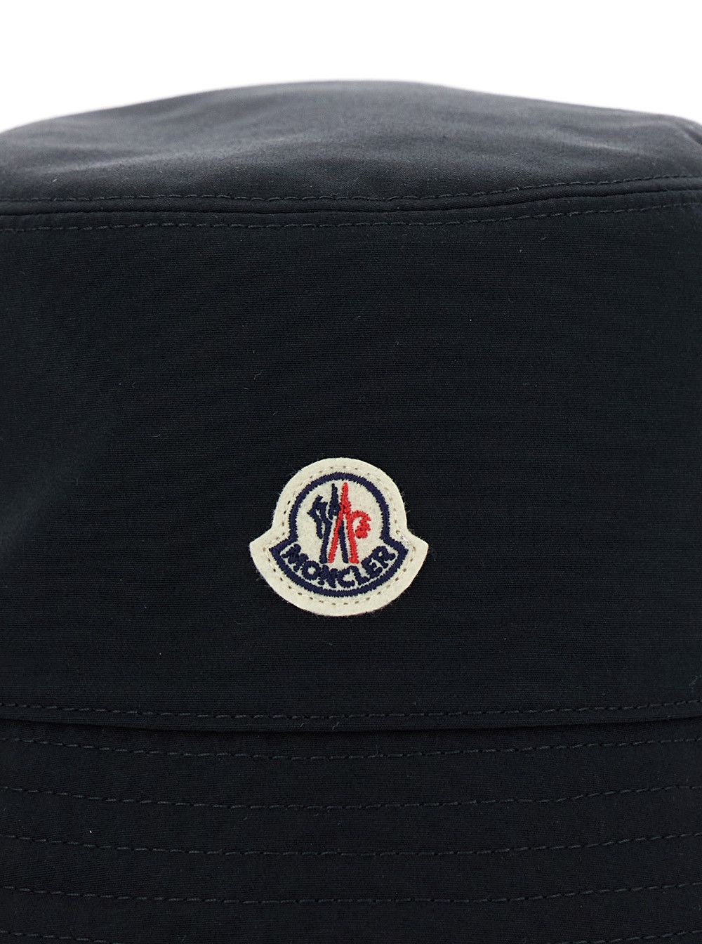 Moncler Black Bucket Hat with Dropped Wide Brim and Logo Patch on the Front in Cotton Blend Woman Size ONE SIZE - 3 Thumbnail