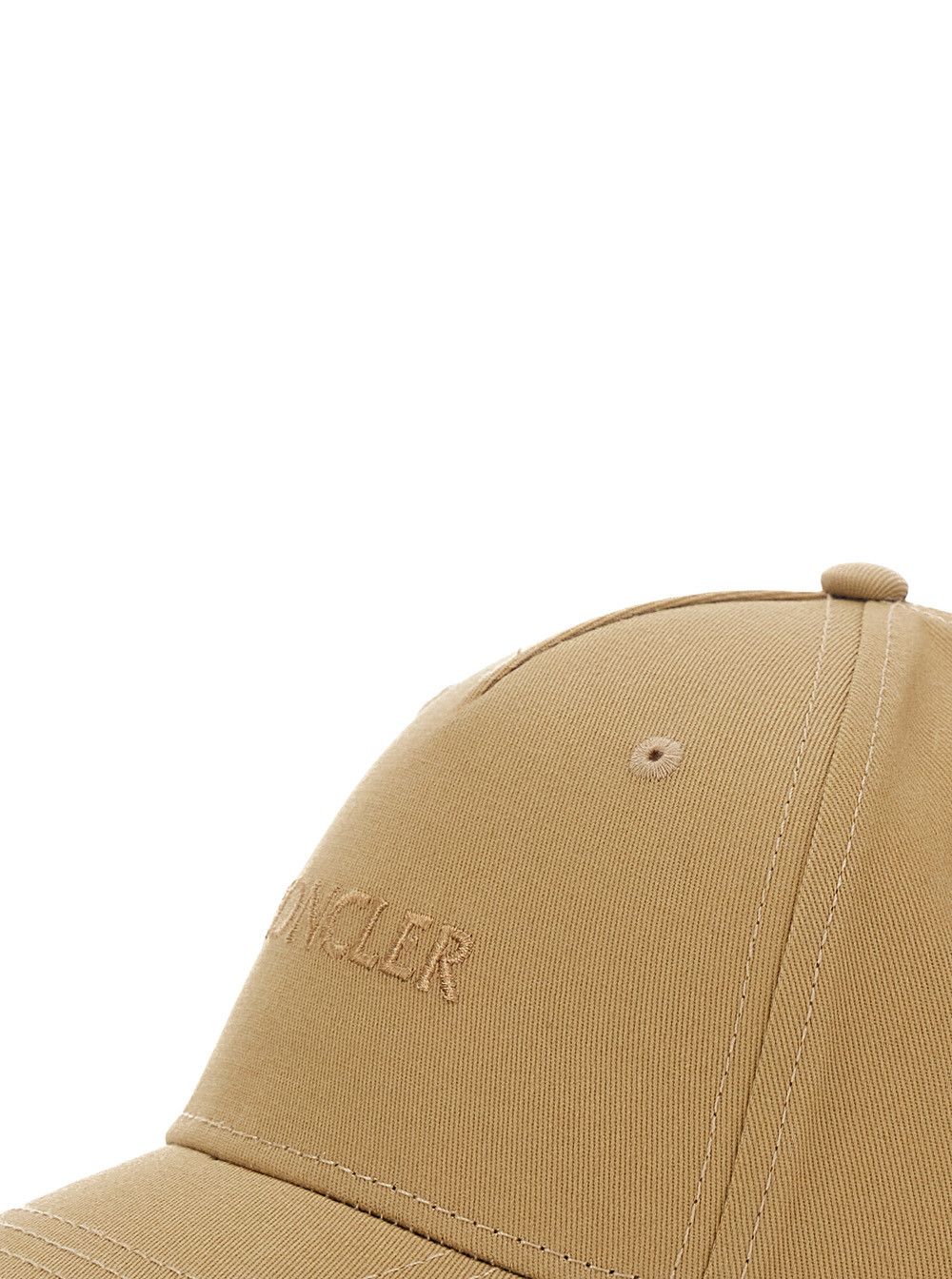 Moncler Beige Baseball Cap with Tone on Tone Logo Print in Cotton Woman Size ONE SIZE - 3 Thumbnail