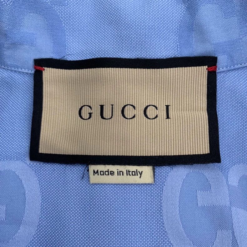 Gucci Gucci Blue Logo Short Sleeve Shirt-dmc Size US S / EU 44-46 / 1 - 5 Thumbnail