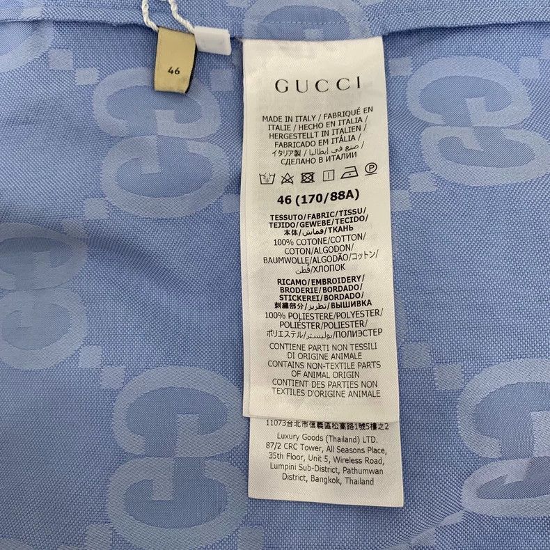 Gucci Gucci Blue Logo Short Sleeve Shirt-dmc Size US S / EU 44-46 / 1 - 6 Thumbnail