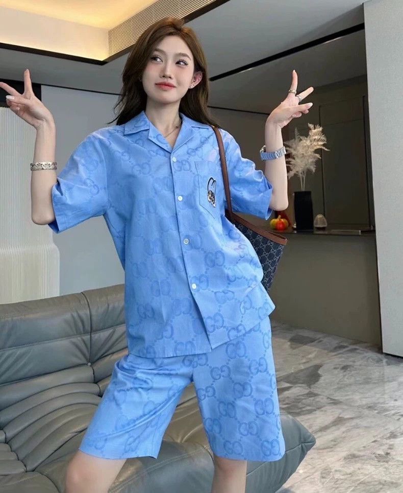 Gucci Gucci Blue Logo Short Sleeve Shirt-dmc Size US S / EU 44-46 / 1 - 9 Thumbnail