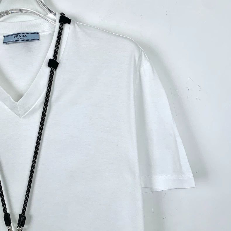 Prada White Prada Short Sleeve T-Shirt with Neck Strap-dmc Size US S / EU 44-46 / 1 - 3 Thumbnail