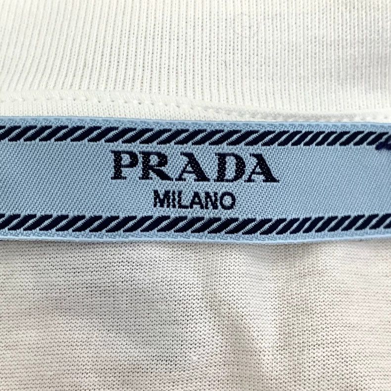 Prada White Prada Short Sleeve T-Shirt with Neck Strap-dmc Size US S / EU 44-46 / 1 - 7 Thumbnail