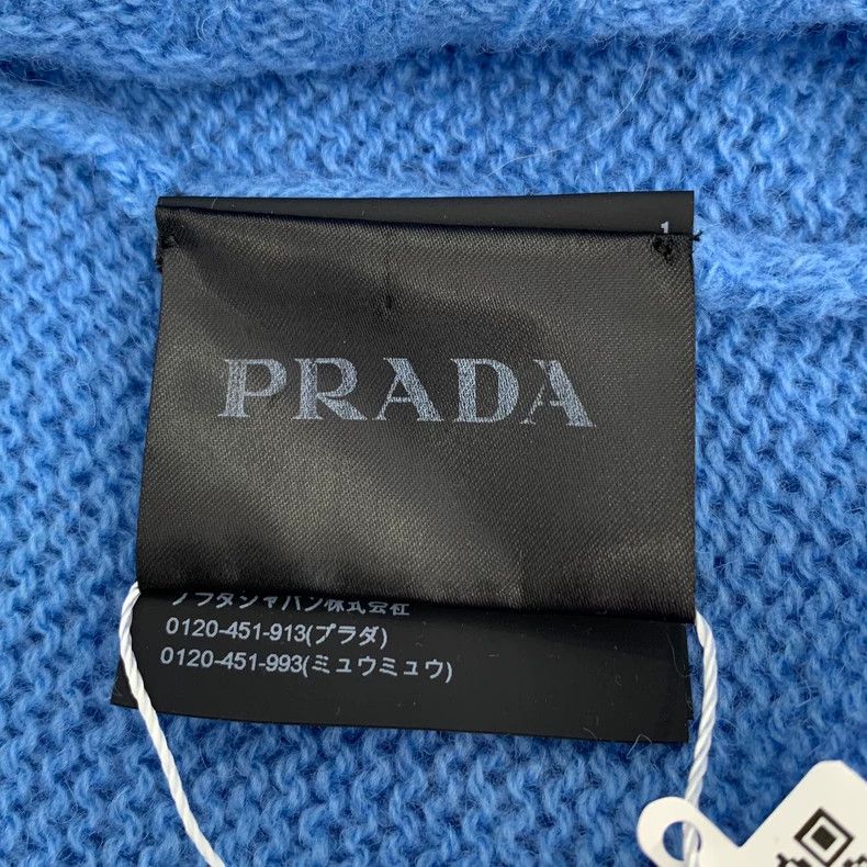 Prada Blue V-Neck Logo Embroidered Sweater-dmc Size US L / EU 52-54 / 3 - 7 Thumbnail