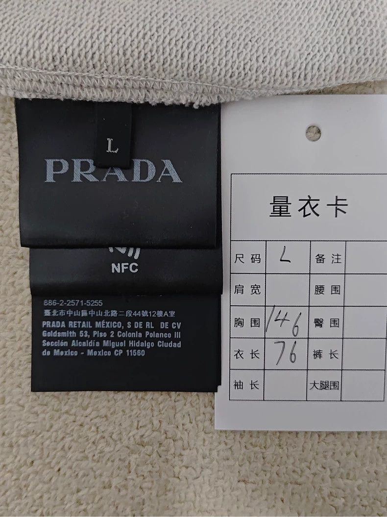 Prada Long Sleeve Sweatshirt with Triangle Logo-dmc