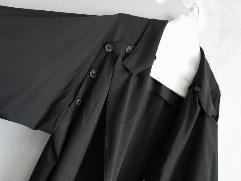 Yohji Yamamoto Black Wool Coat by Yohji Yamamoto-dmc Size US M / EU 48-50 / 2 - 5 Thumbnail
