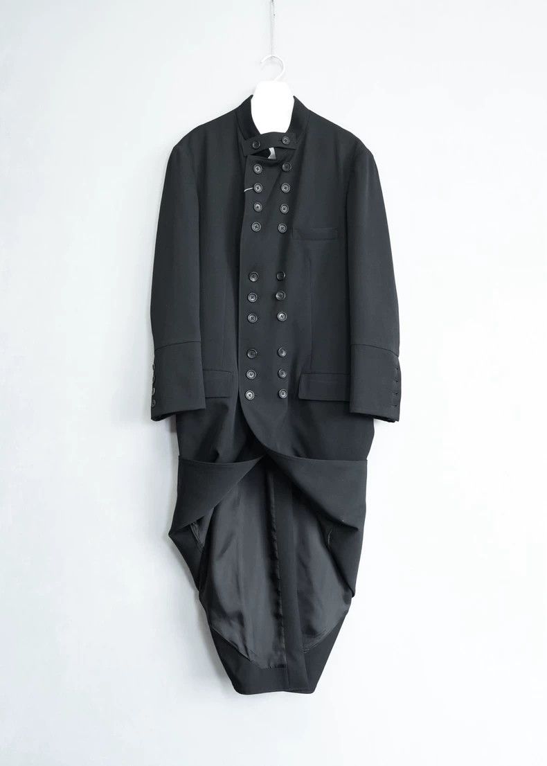 Black Wool Double-Breasted Coat by Yohji Yamamoto-dmc