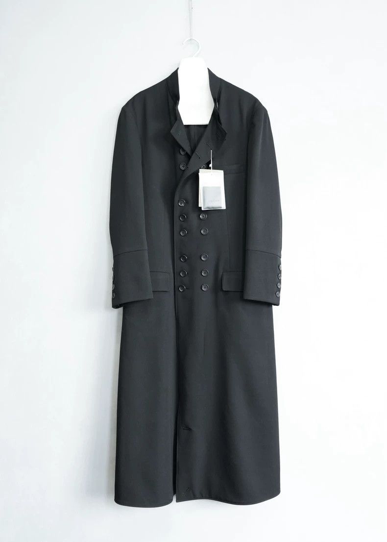 Black Wool Double-Breasted Coat by Yohji Yamamoto-dmc
