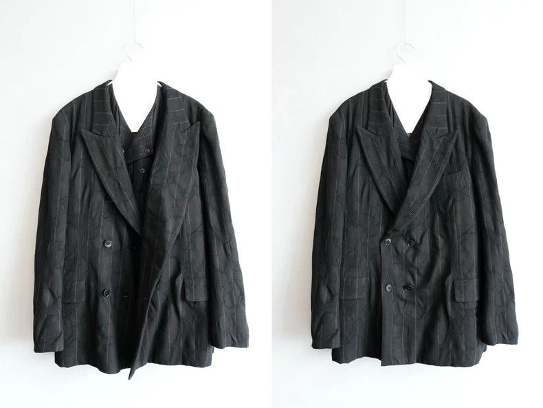 Yohji Yamamoto Yohji Yamamoto Black Red Striped Vest-dmc Size US M / EU 48-50 / 2 - 2 Thumbnail