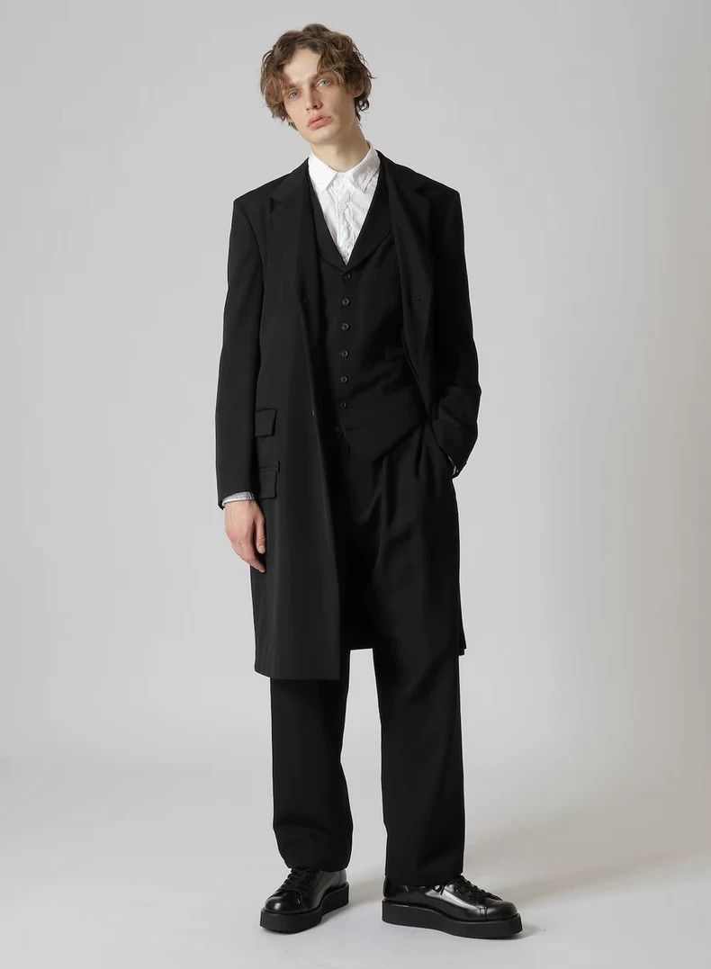 Yohji Yamamoto Stylish Black Wool Doctor Jacket by Yohji Yamamoto 