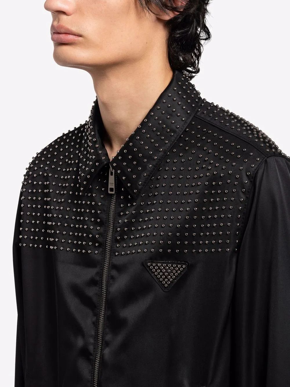 Prada $4.3K VALUE Re-Nylon studded blouson jacket Size US S / EU 44-46 / 1 - 2 Thumbnail