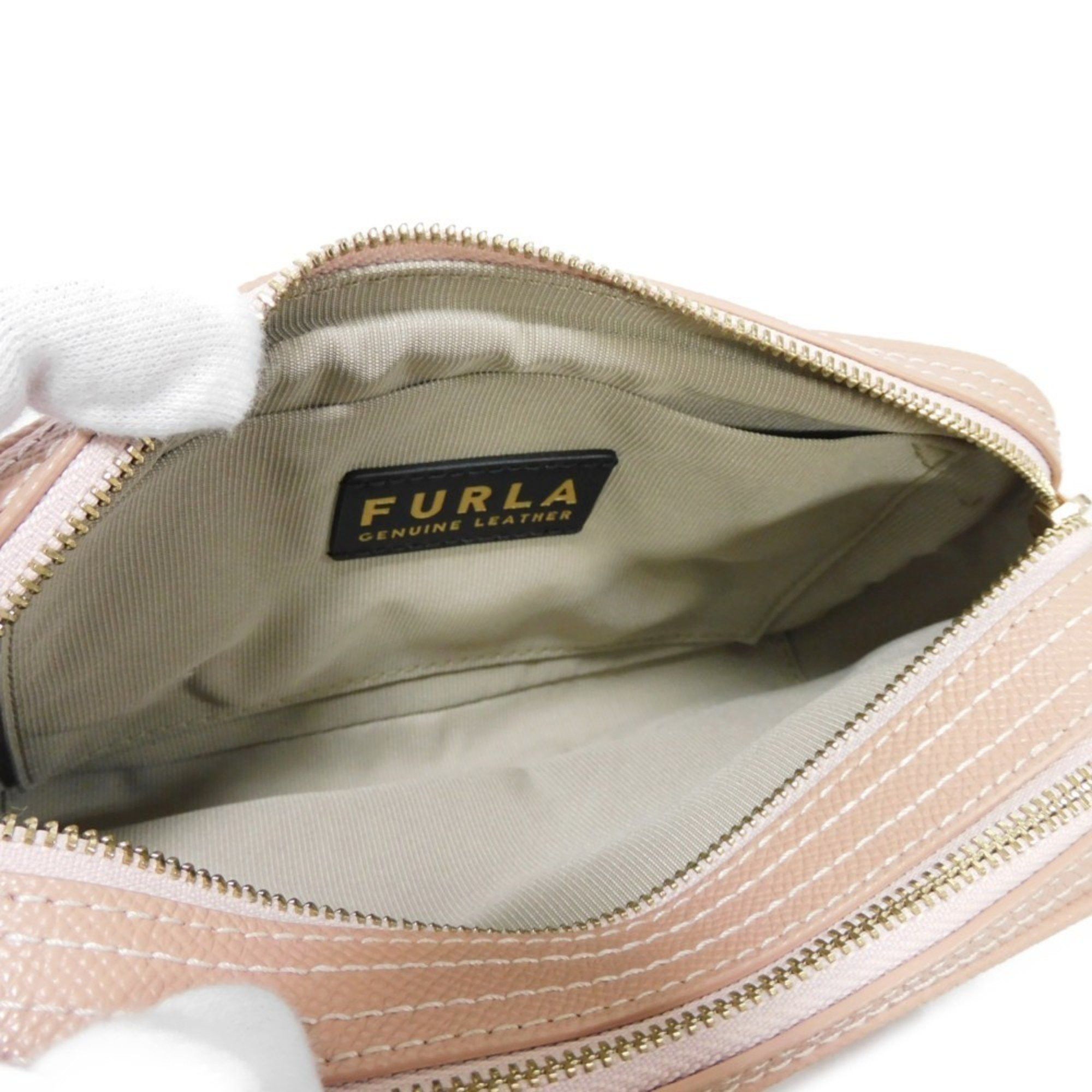 Furla Shoulder Bag Lily XL Crossbody Pouch W Zip Pink Beige Metal Moonstone EK27LIL Women's