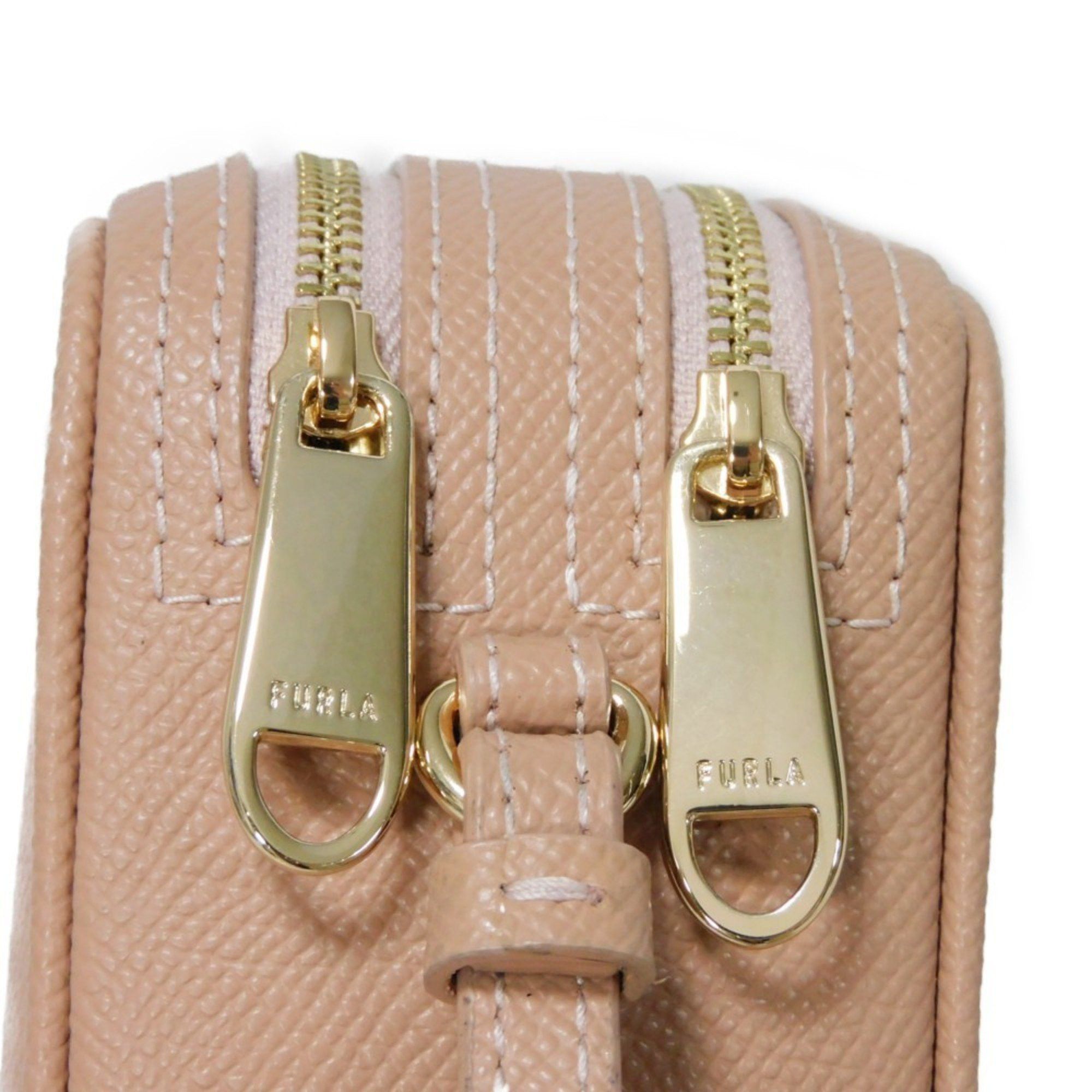 Furla Shoulder Bag Lily XL Crossbody Pouch W Zip Pink Beige Metal Moonstone EK27LIL Women's