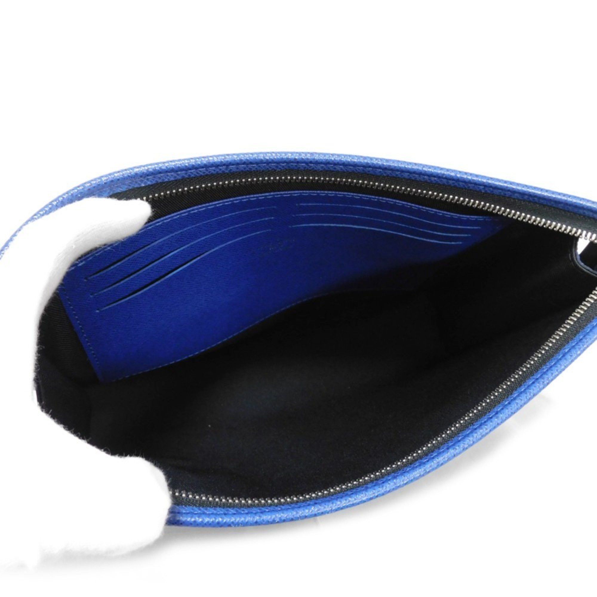 Louis Vuitton Louis Vuitton Clutch Bag Pochette Voyage MM LV Embossed Blue Second Taiga Cobalt M30575 Men's Size ONE SIZE - 5 Thumbnail
