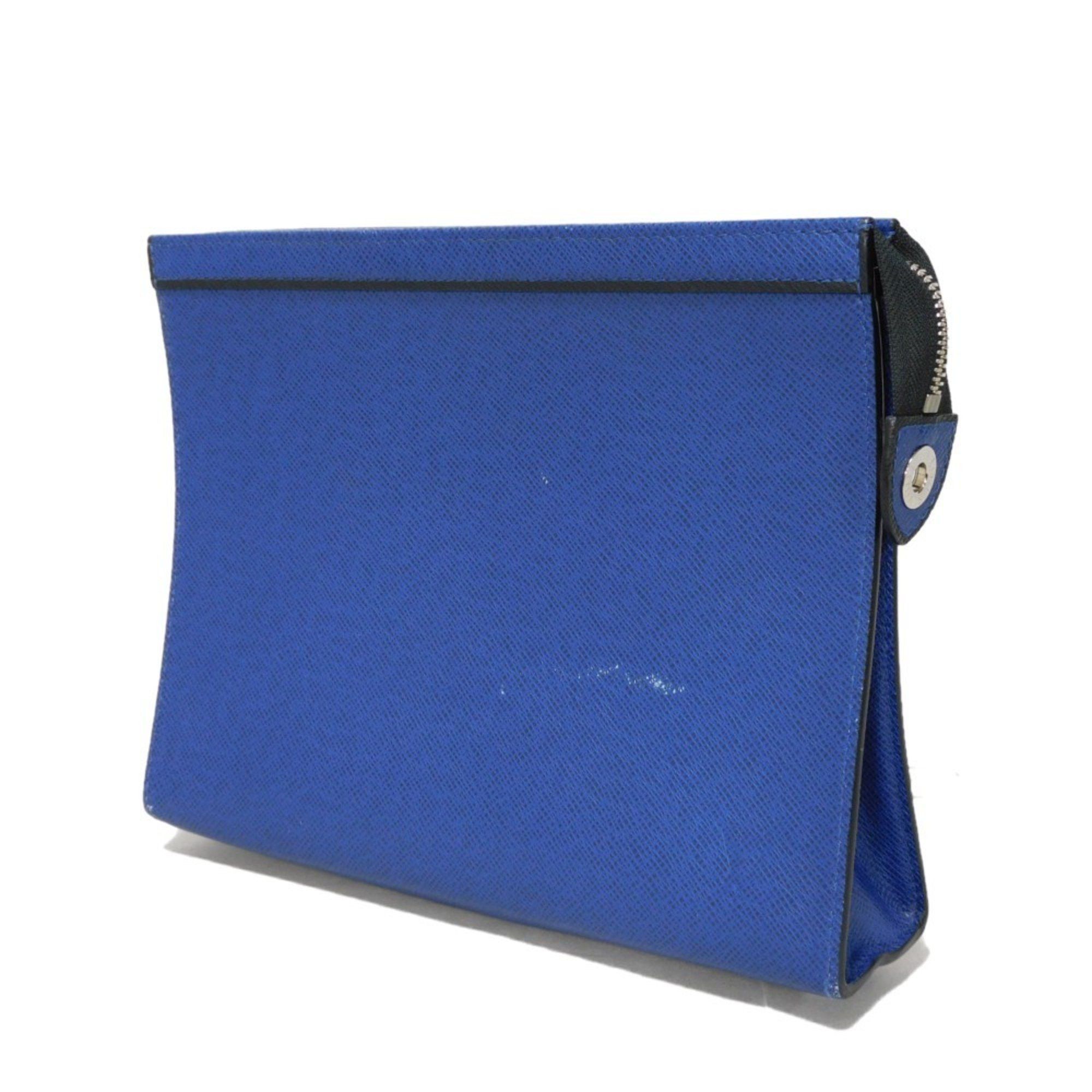 Louis Vuitton Louis Vuitton Clutch Bag Pochette Voyage MM LV Embossed Blue Second Taiga Cobalt M30575 Men's Size ONE SIZE - 2 Thumbnail
