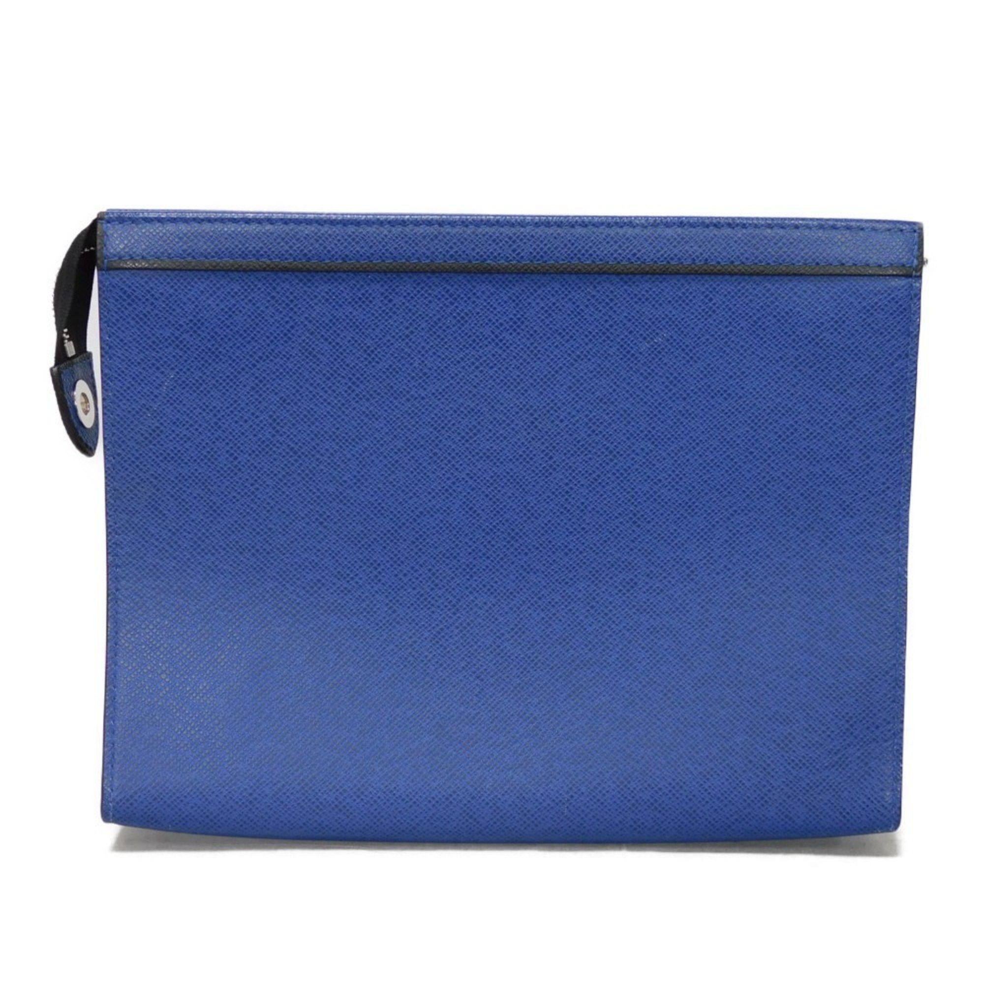 Louis Vuitton Louis Vuitton Clutch Bag Pochette Voyage MM LV Embossed Blue Second Taiga Cobalt M30575 Men's Size ONE SIZE - 3 Thumbnail