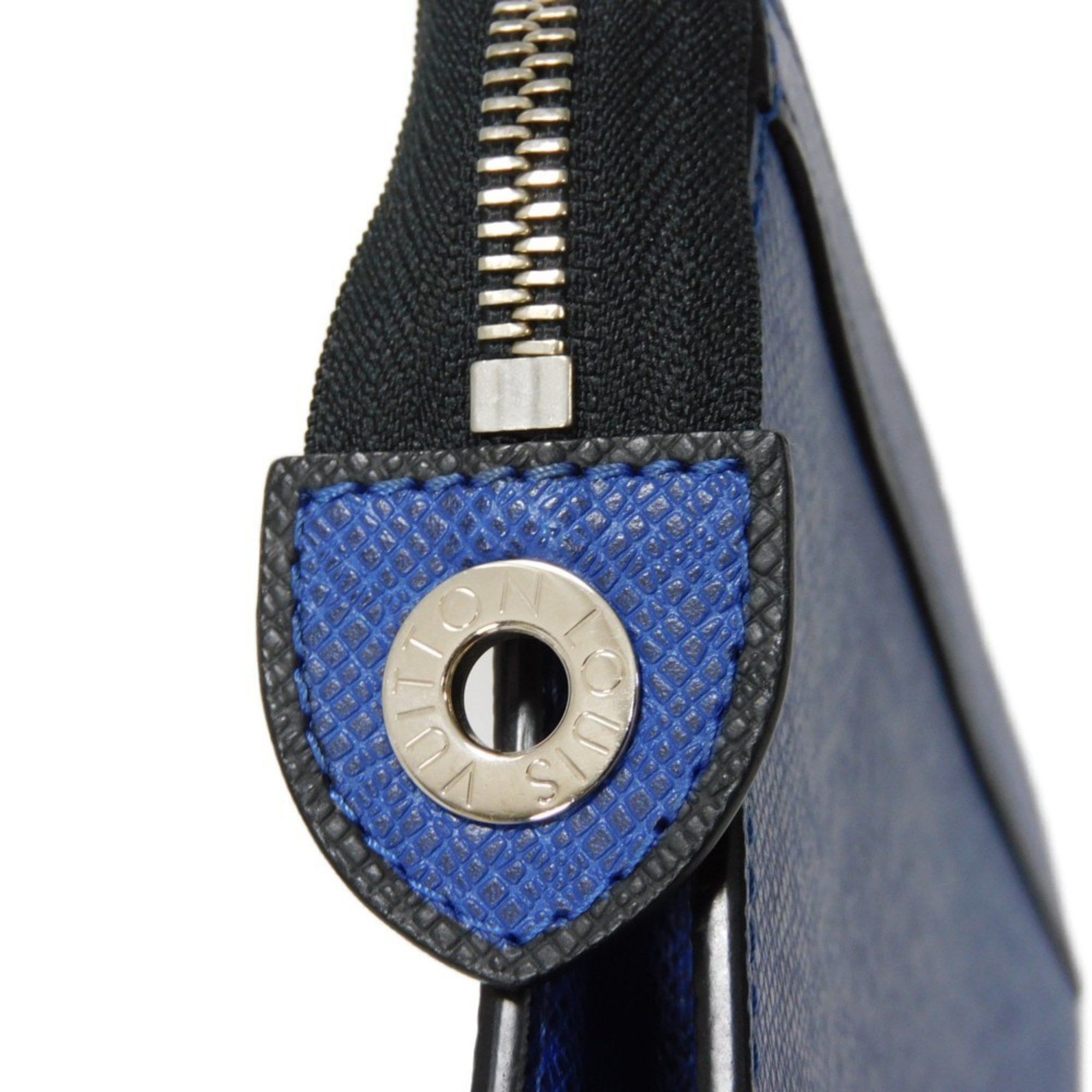 Louis Vuitton Louis Vuitton Clutch Bag Pochette Voyage MM LV Embossed Blue Second Taiga Cobalt M30575 Men's Size ONE SIZE - 11 Thumbnail