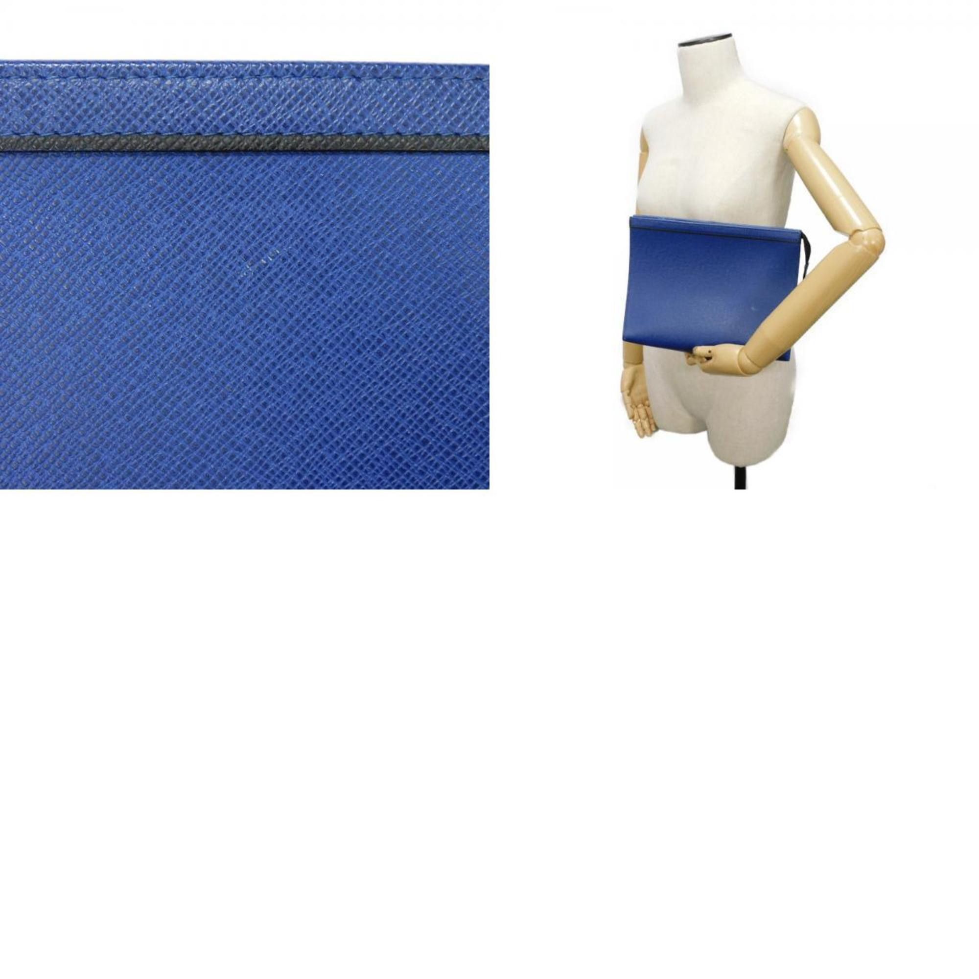 Louis Vuitton Louis Vuitton Clutch Bag Pochette Voyage MM LV Embossed Blue Second Taiga Cobalt M30575 Men's Size ONE SIZE - 20 Thumbnail