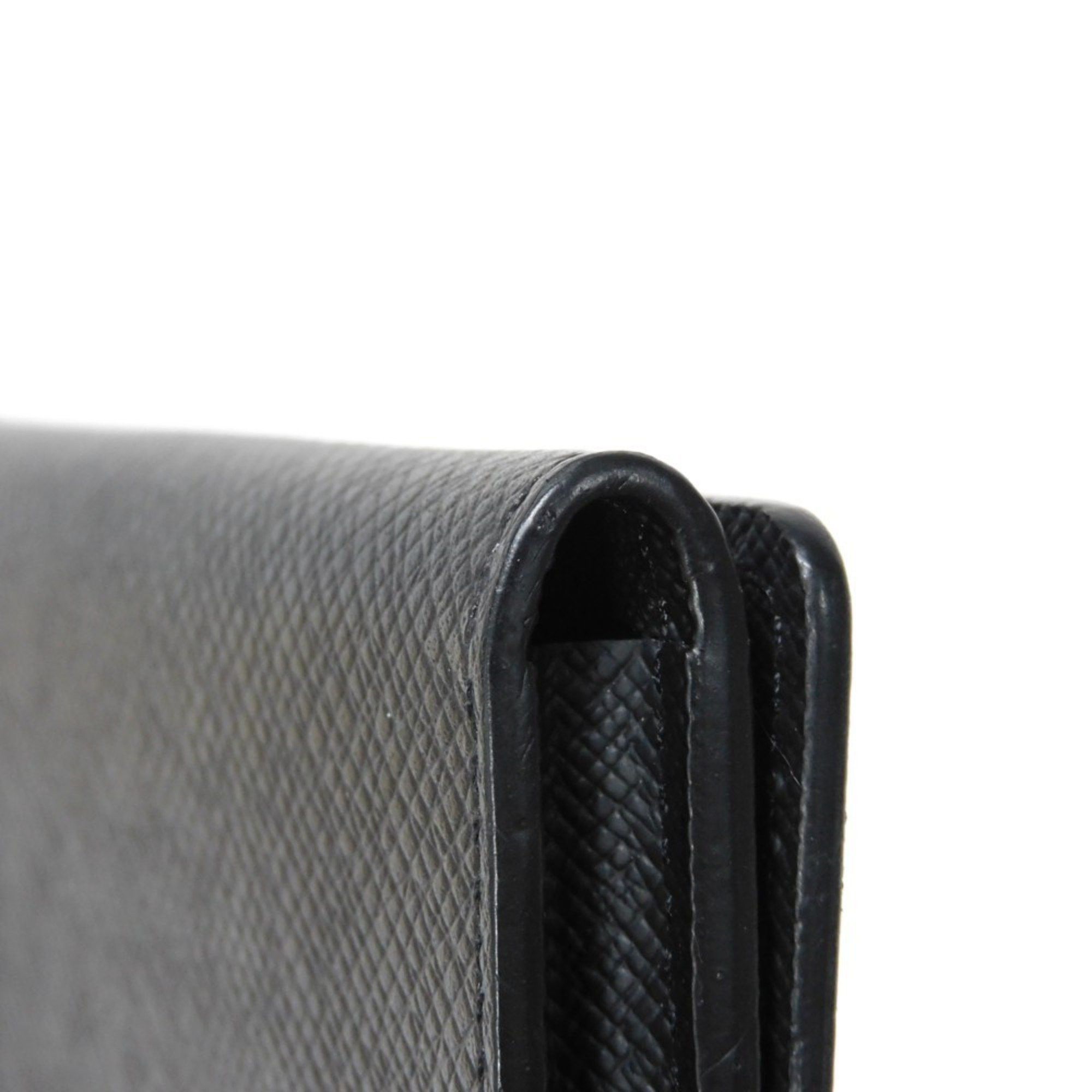 Louis Vuitton LOUIS VUITTON Card Case Envelope Carte de Visite LV Embossed Black Snap Button Bi-Fold Taiga M64595 Men's Size ONE SIZE - 12 Thumbnail