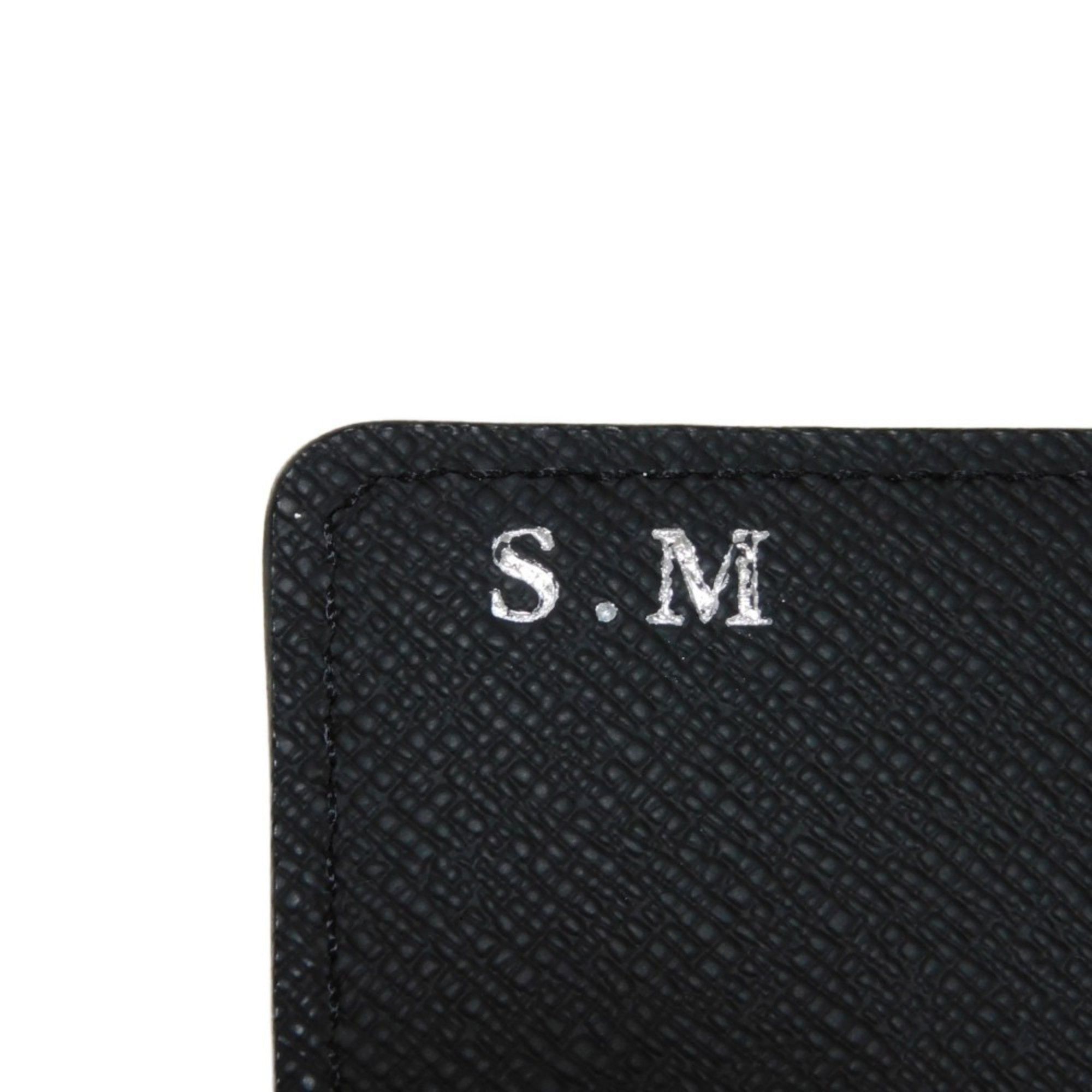 Louis Vuitton LOUIS VUITTON Card Case Envelope Carte de Visite LV Embossed Black Snap Button Bi-Fold Taiga M64595 Men's Size ONE SIZE - 6 Thumbnail
