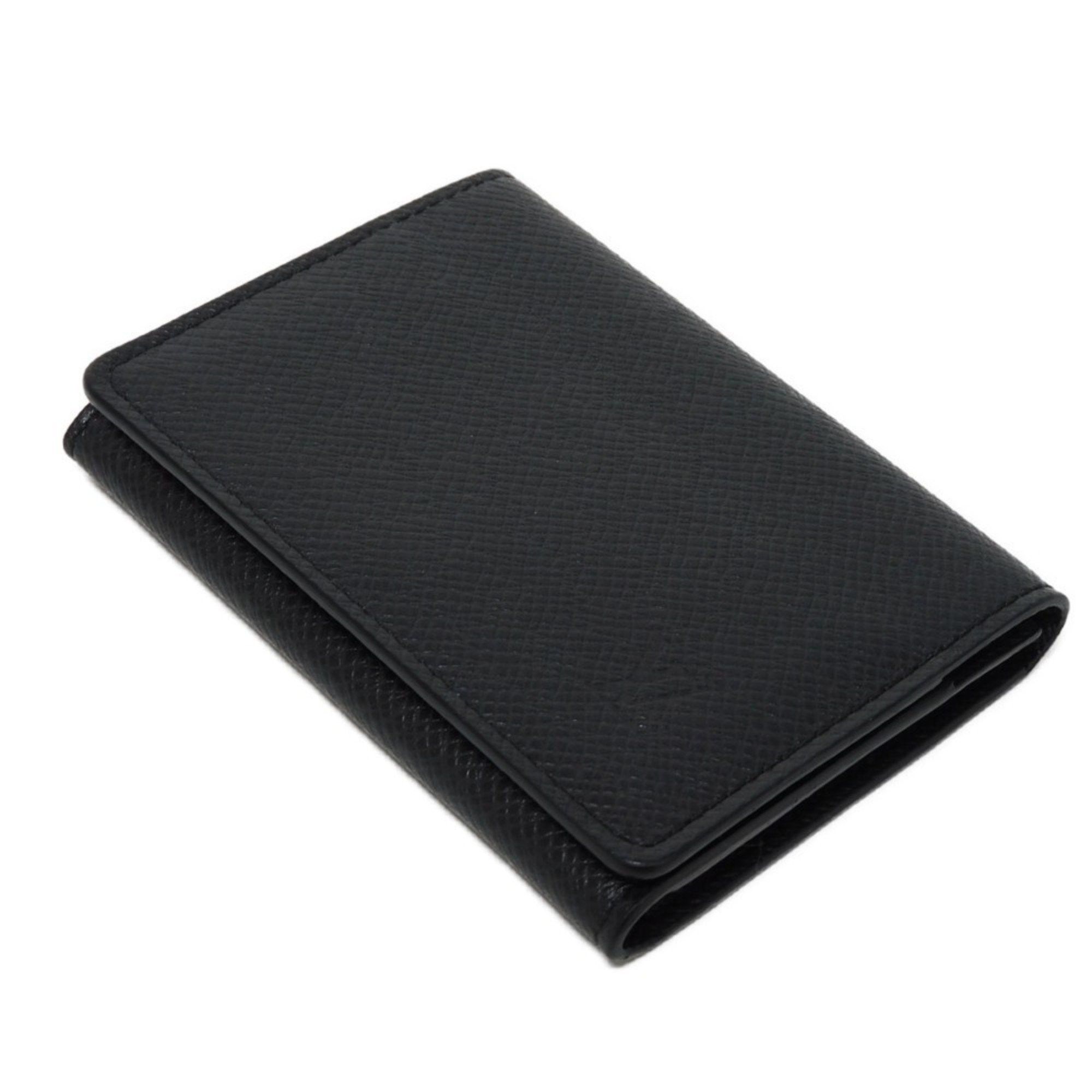 Louis Vuitton LOUIS VUITTON Card Case Envelope Carte de Visite LV Embossed Black Snap Button Bi-Fold Taiga M64595 Men's Size ONE SIZE - 4 Thumbnail
